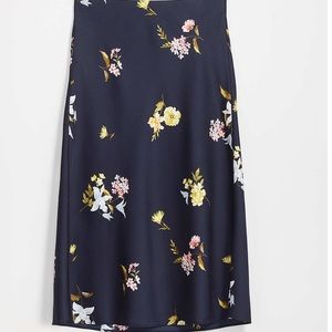LOFT Bloom Navy Midi Skirt
